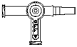 Two-way, three-port luer slip, stopcock, clear. Model 450-263